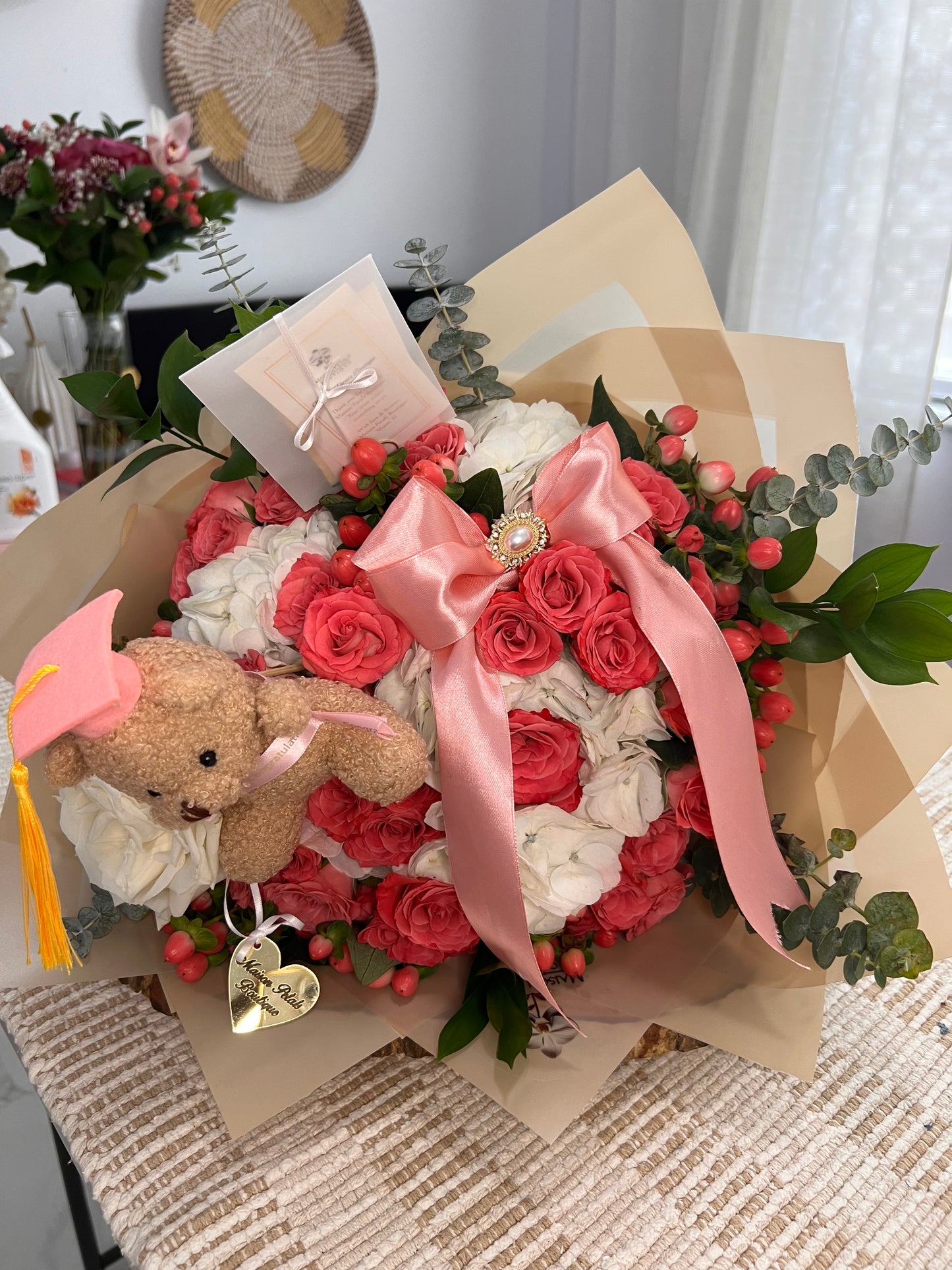 Blush Graduation Teddy Bouquet